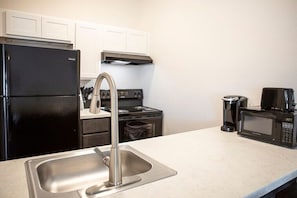 Fridge, microwave, oven