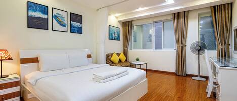 Apartamento ejecutivo | 1 dormitorio, ropa de cama de alta calidad, escritorio