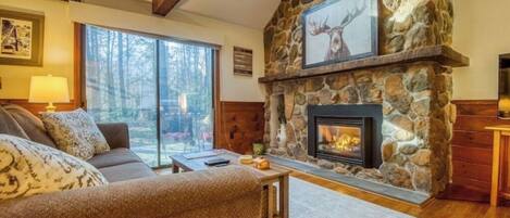 スマートテレビ、暖炉、テレビゲーム、書庫