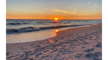 Chaises longues, serviettes de plage