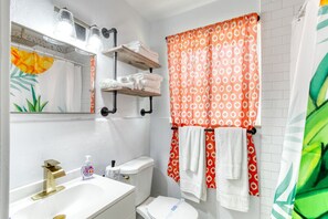 Hair dryer, towels