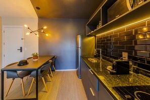 Superior Apartment, 1 Double Bed with Sofa bed | Private kitchen | Full-size fridge, microwave, stovetop, cookware/dishes/utensils