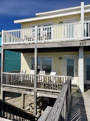 Terrace/patio - Ocean Front Duplex w/ Multiple Decks and Seating Offering Great Views (Supply)