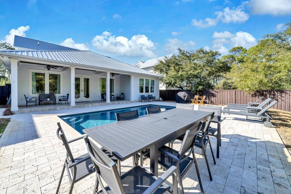Backyard with Private Heated Saltwater Pool