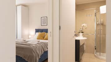 1 bedroom, desk, iron/ironing board, travel cot