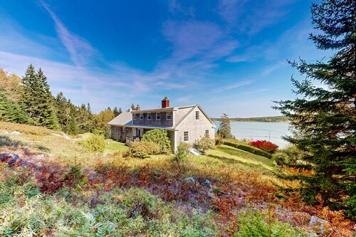 Dog-friendly oceanfront home with private beach, two fireplaces, & firepit
