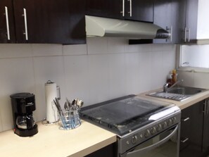 Microwave, oven, coffee/tea maker, toaster