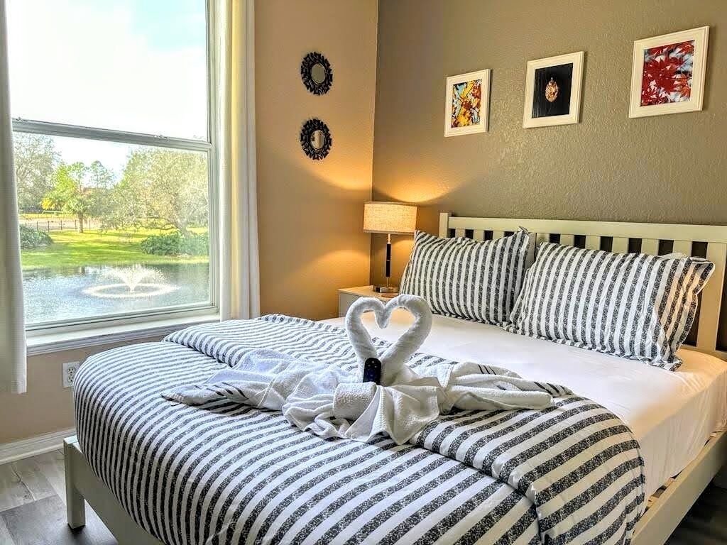 1 bedroom, desk, iron/ironing board, travel crib