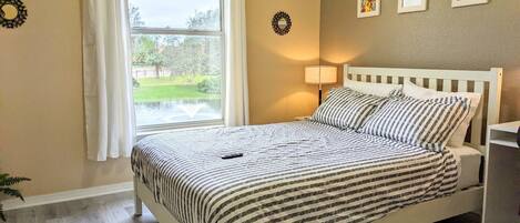 1 bedroom, desk, iron/ironing board, travel cot