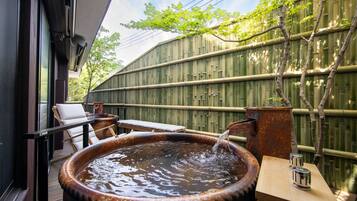 Suite Villa with Open-Air Bath, Non Smoking | Bathroom | Hair dryer, slippers, electronic bidet, towels