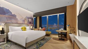 Signature Lake Room | In-room safe, individually decorated, desk, laptop workspace