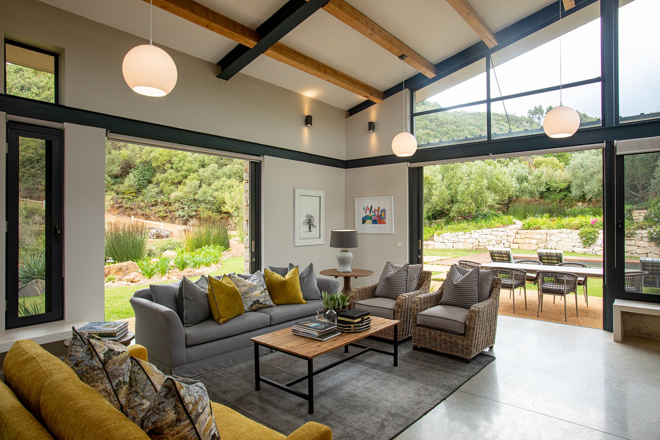 Deluxe Villa, 2 Bedrooms | Living area | Fireplace