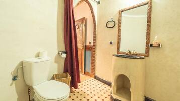 Deluxe Double Room, 1 King Bed, Mountain View | Bathroom | Shower, rainfall showerhead, hair dryer, bathrobes