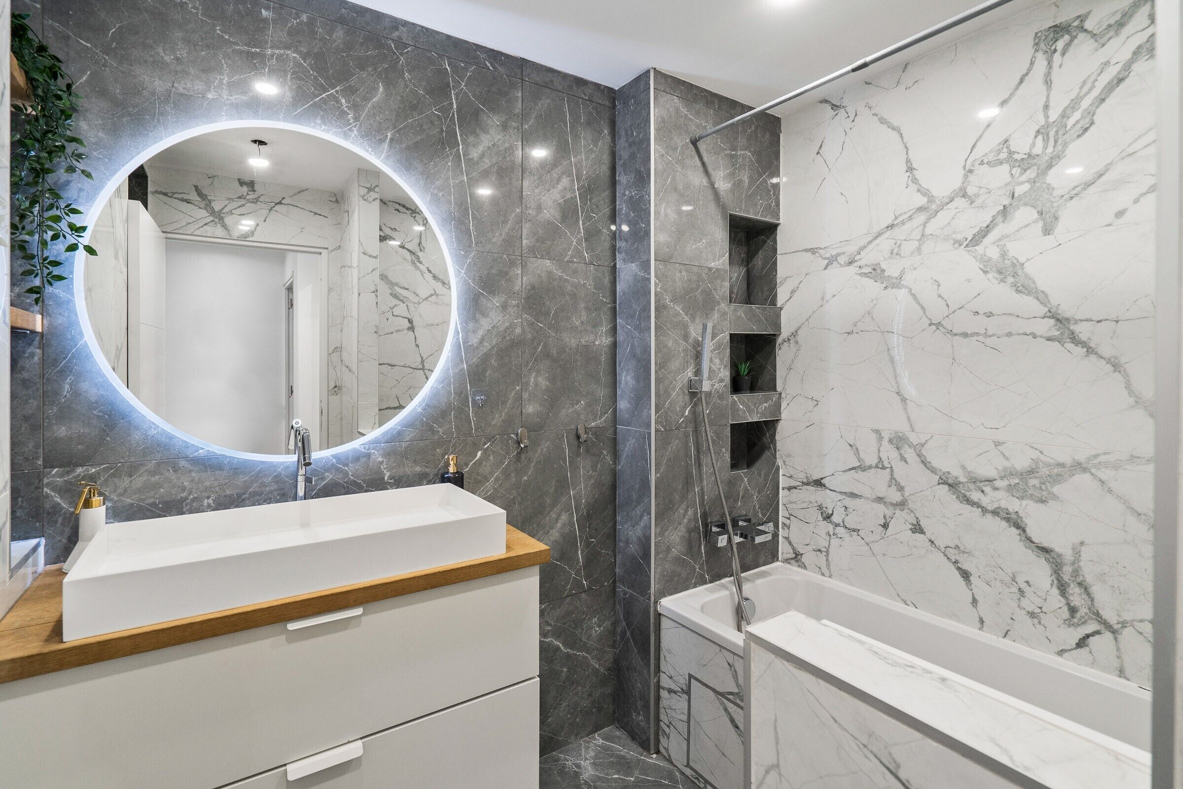 Bathtub, hair dryer, towels