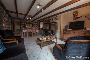 Télévision, cheminée