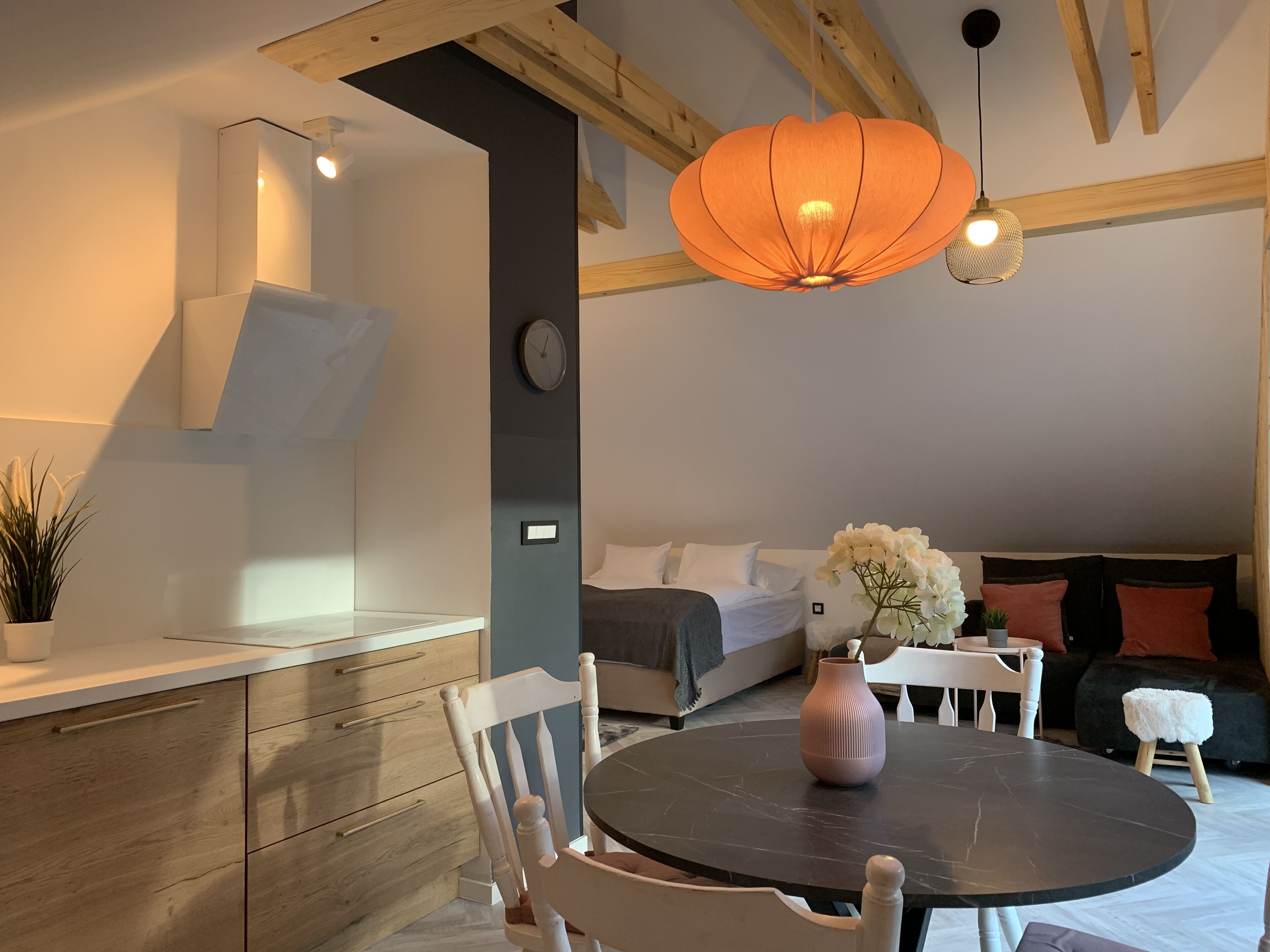 Panoramic-Apartment | Eigene Küche | Großer Kühlschrank, Mikrowelle, Ofen, Herdplatte