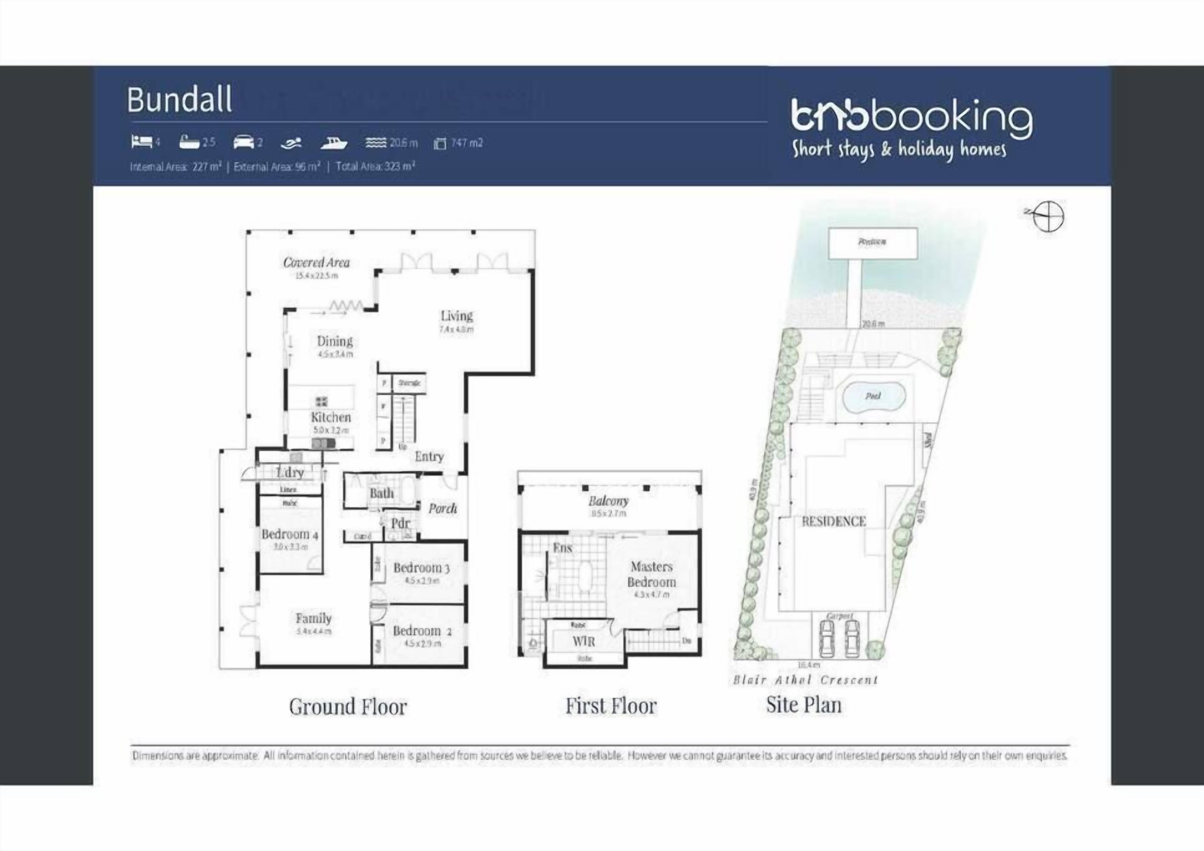A Bundall hotel floor plan with a ground floor layout, first floor layout, and a site plan.