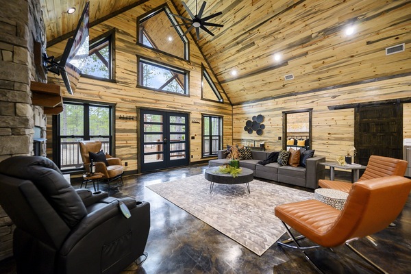 Smart TV, fireplace, video games, foosball