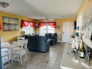 Smart TV, DVD player, books