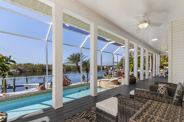 Outdoor pool, a heated pool