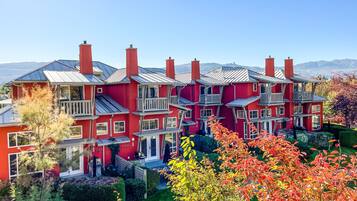 Experience a serene living area with balconies and well-maintained gardens.