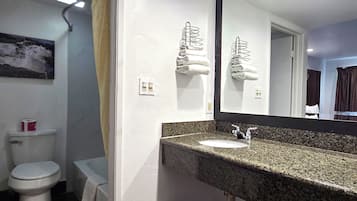 Room, 2 Queen Beds, Non Smoking | Bathroom | Free toiletries, hair dryer, towels