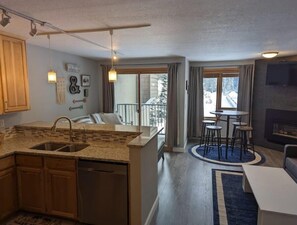 TV, fireplace - Remodeled Ski In/Out Condo.   (Winter Park)