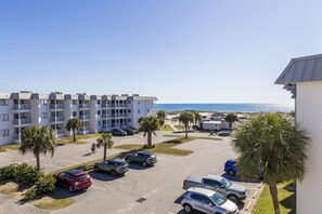 Enjoy ocean views from the balconies of this beachfront hotel.