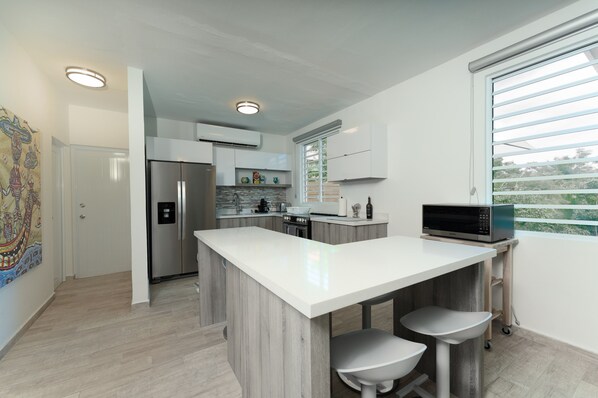 Fridge, microwave, ice maker