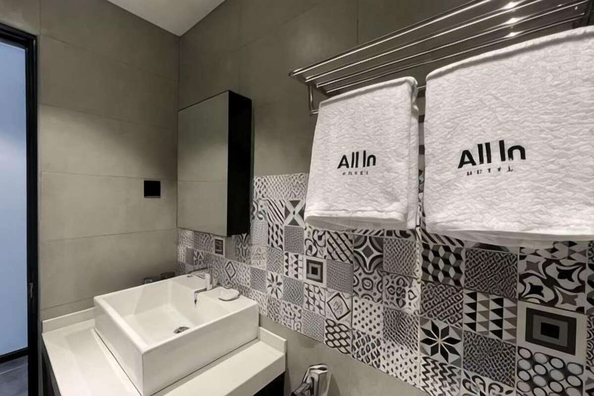 Bathroom | Shower, rainfall showerhead, hair dryer (on request), towels