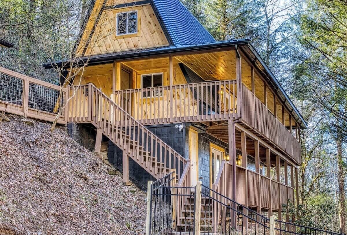 Photo 83 of Charming A-Frame | Fenced Yard & Wraparound Deck