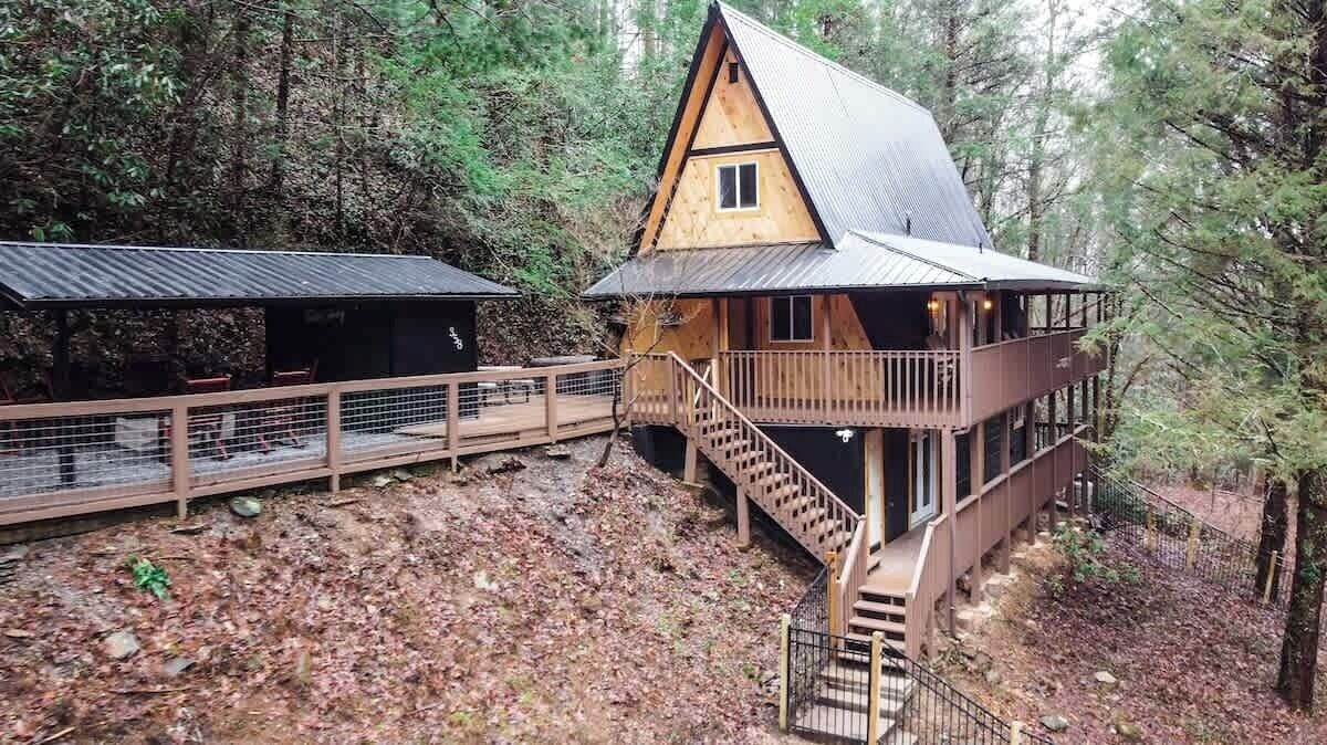 Photo 47 of Charming A-Frame | Fenced Yard & Wraparound Deck