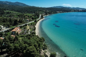 Beach nearby, sun-loungers