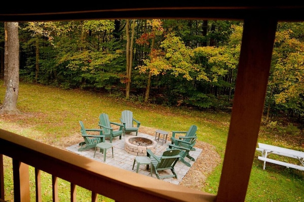 View from Back Deck overlooking Fire Pit Patio