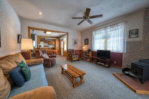 TV, fireplace, DVD player