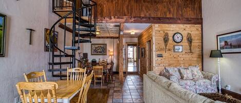 TV, fireplace, offices