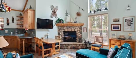 TV, fireplace, DVD player, offices