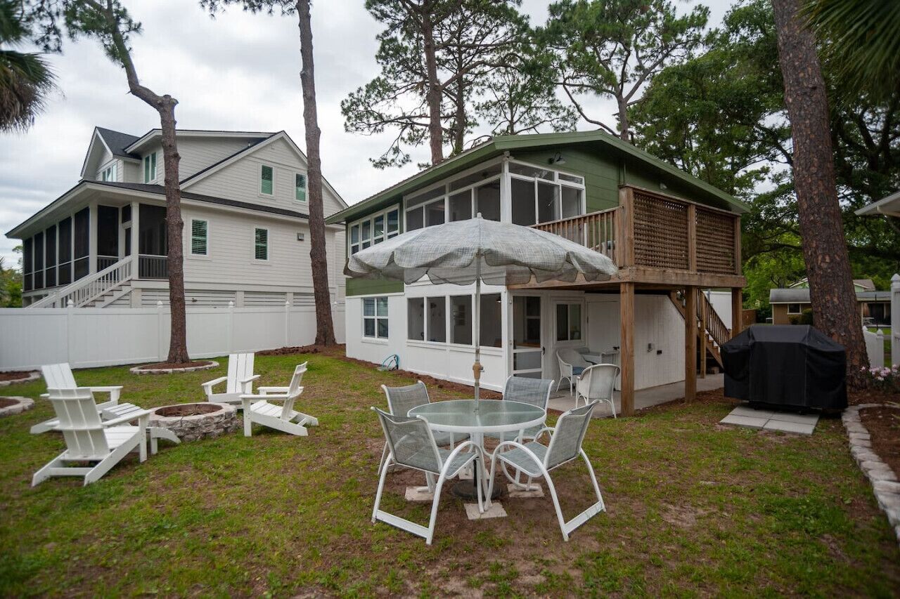 屋外ダイニングエリア