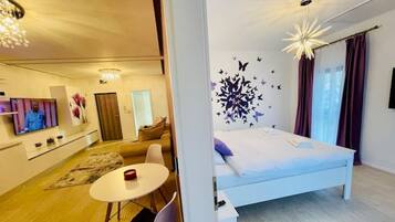 2 bedrooms, desk, soundproofing, iron/ironing board