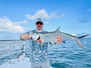 Guests can enjoy a day of fishing in the calm waters.