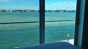 Enjoy breathtaking views of the ocean from your cabin's window.