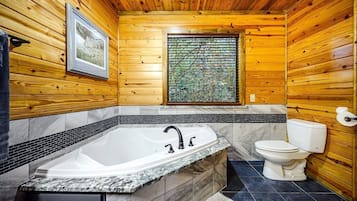 Shower, jetted tub, hair dryer, towels
