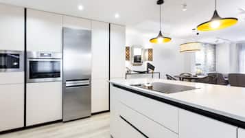 Appartement Premium | Cuisine privée | Plaque de cuisson, lave-vaisselle, cafetière/bouilloire