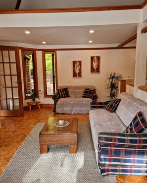 Smart TV, caminetto, tavolo da ping pong, libri