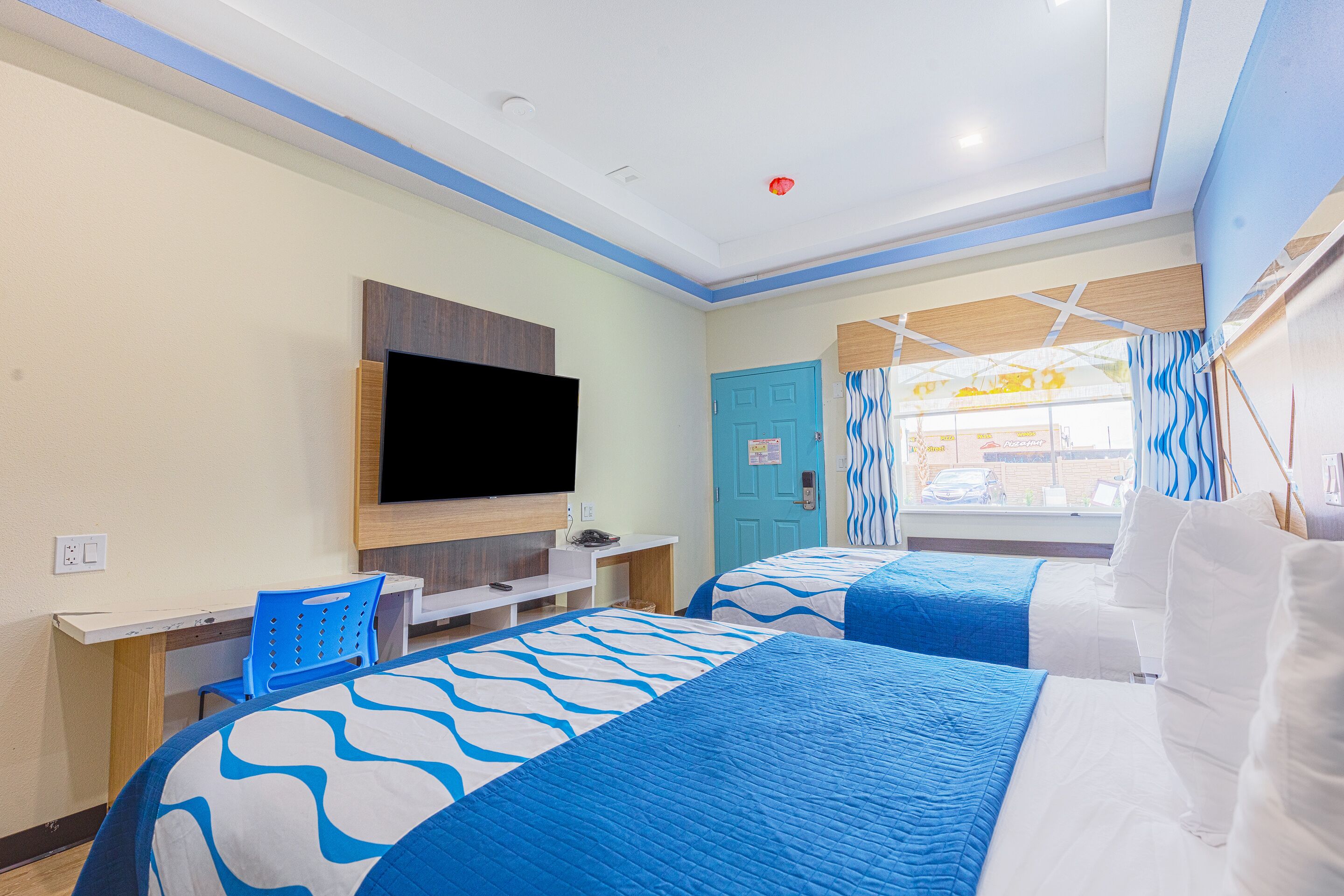 Room, 2 Queen Beds, Kitchenette | Desk, iron/ironing board, free WiFi, bed sheets