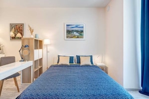 1 bedroom, desk, soundproofing, iron/ironing board