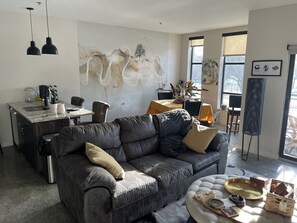 Living area - Artsy Modern Industrial Style APT (detoit)