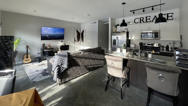 Unclassified image, 1 of 10, button - Artsy Modern Industrial Style APT (detoit)