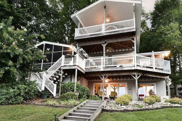 Multiple decks to enjoy the lake view