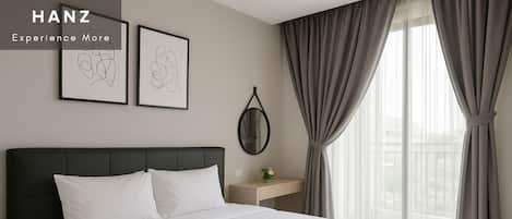 Egyptian cotton sheets, premium bedding, memory-foam beds, minibar